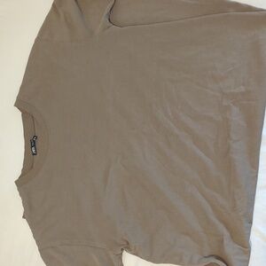 Zara Basic Tan T-Shirt Dress With Slits On Both Sides